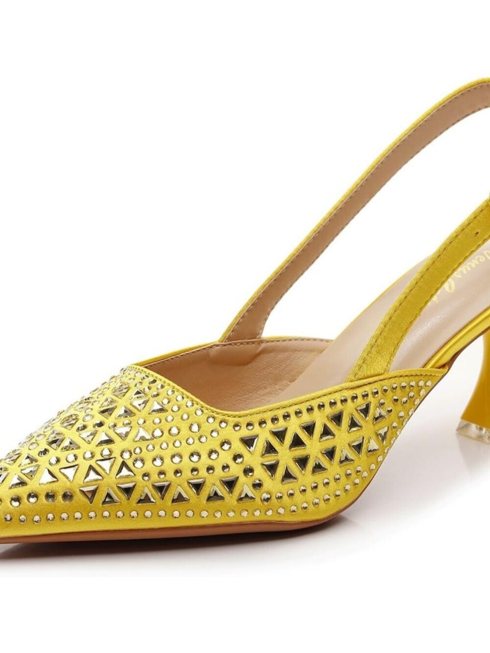 Women's Yellow Platform Heel Fabulous Lady Slingback Comfortable Pump Shoe